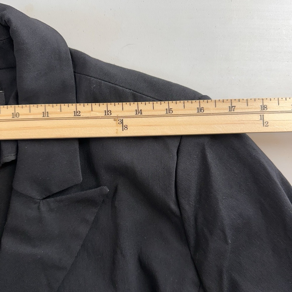 Lane Bryant The Bryant Blazer Sz 18 Hook Closure STRETCHY Gold Button Dbl Breast - Picture 11 of 16